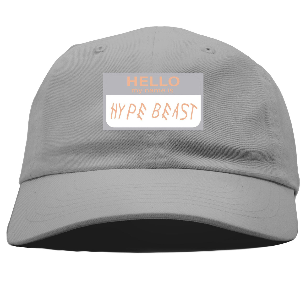 True Form v2 350s Dad Hat | Hello My Name Is Hype Beast Woe, Light Gray