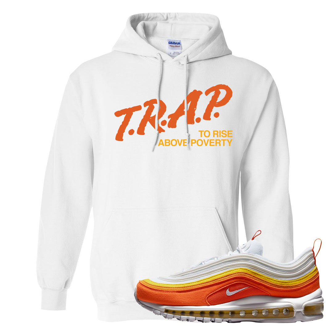 Club Orange Yellow 97s Hoodie | Trap To Rise Above Poverty, White
