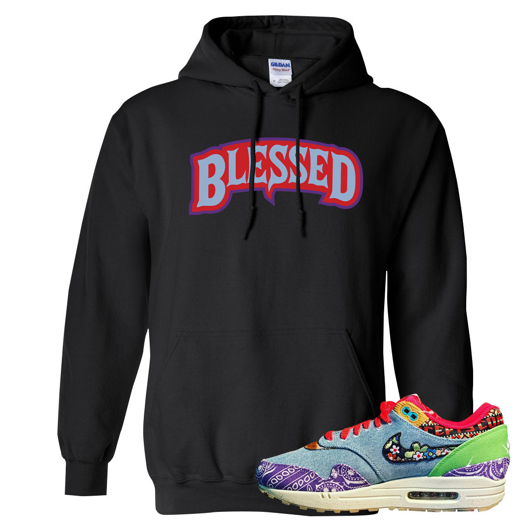 Bandana Paisley Max 1s Hoodie | Blessed Arch, Black