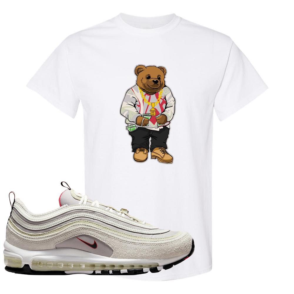 First Use Suede 97s T Shirt | Sweater Bear, White