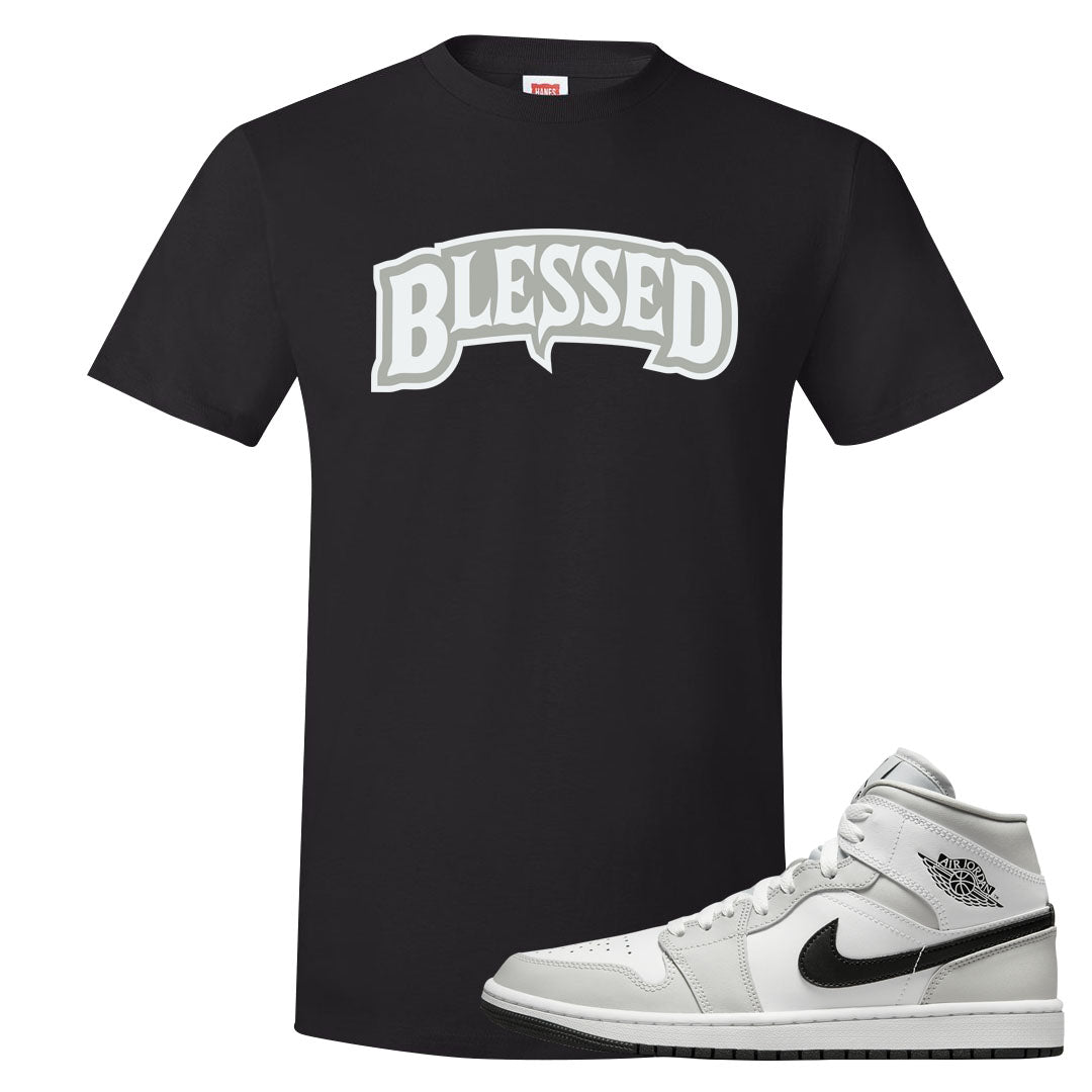Light Smoke Grey Mid 1s T Shirt | Blessed Arch, Black