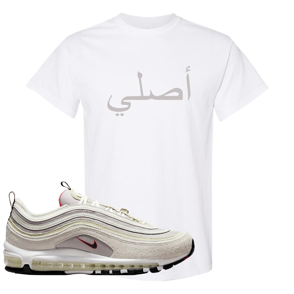 First Use Suede 97s T Shirt | Original Arabic, White