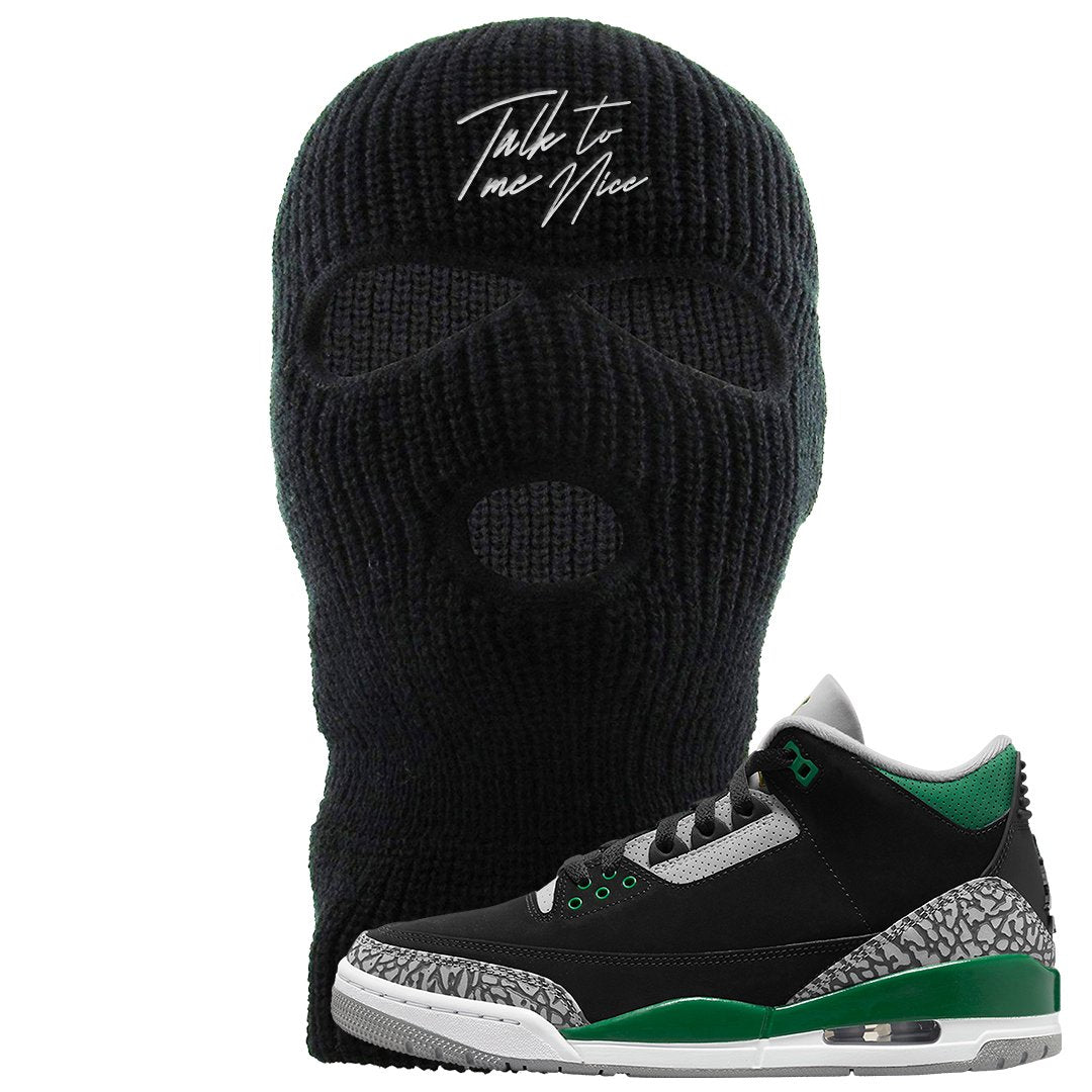 Pine Green 3s Ski Mask | Talk To Me Nice, Black