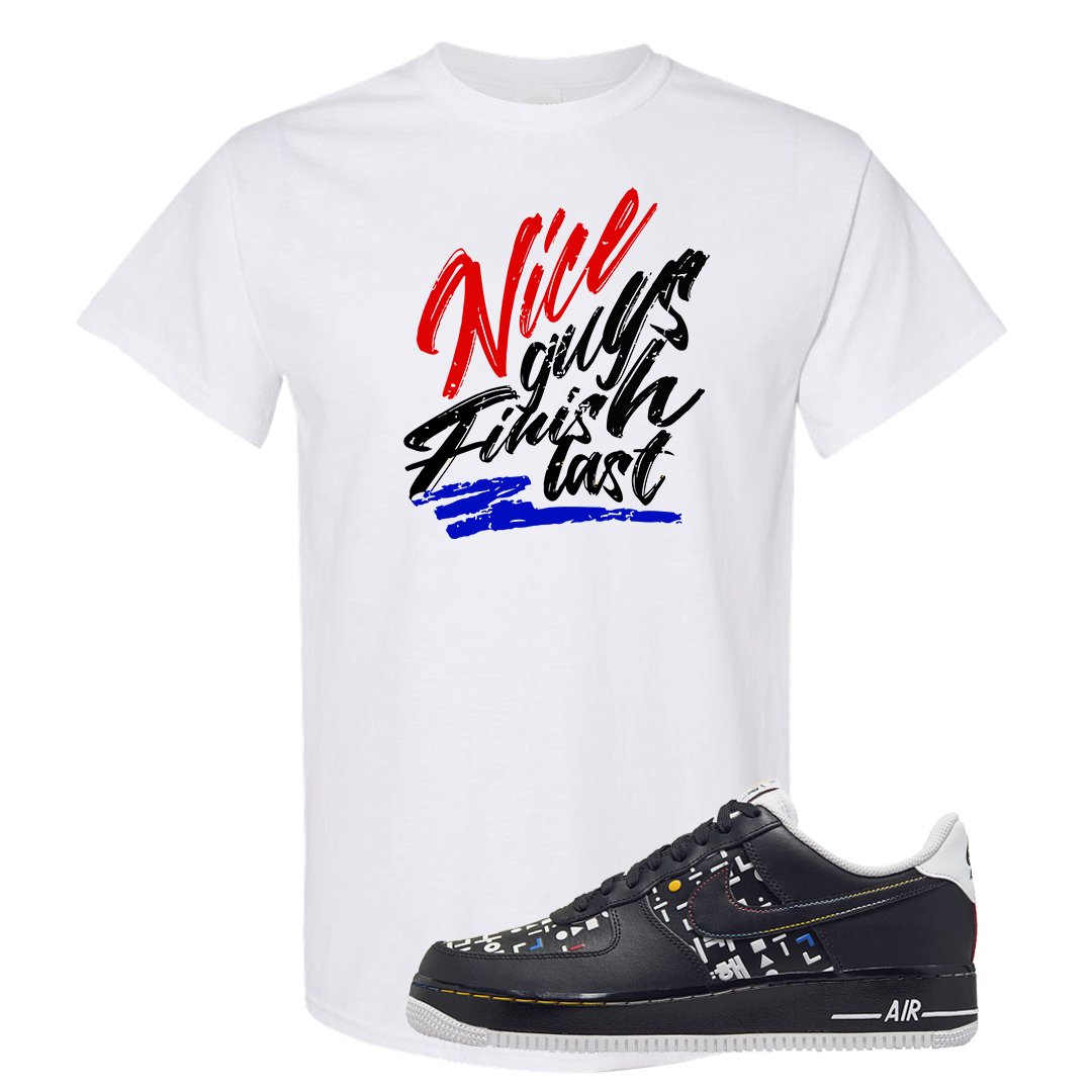 Hangul Day Low AF 1s T Shirt | Nice Guys Finish Last, White