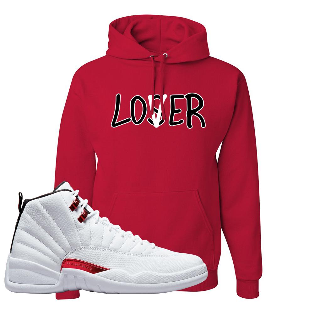 Twist White Red 12s Hoodie | Lover, Red