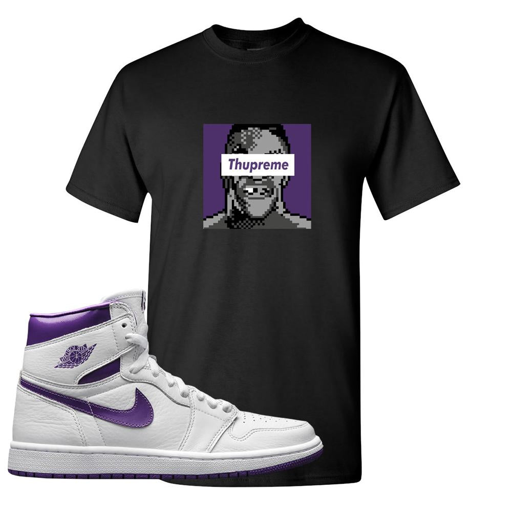 Air Jordan 1 Metallic Purple T Shirt | Thupreme, Black