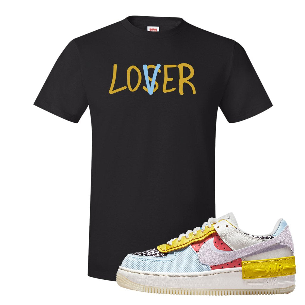 Air Force 1 Shadow Multi-Color T Shirt | Lover, Black