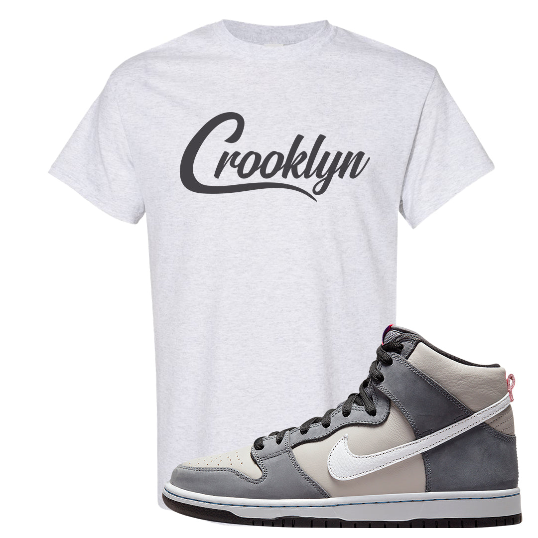 Medium Grey High Dunks T Shirt | Crooklyn, Ash