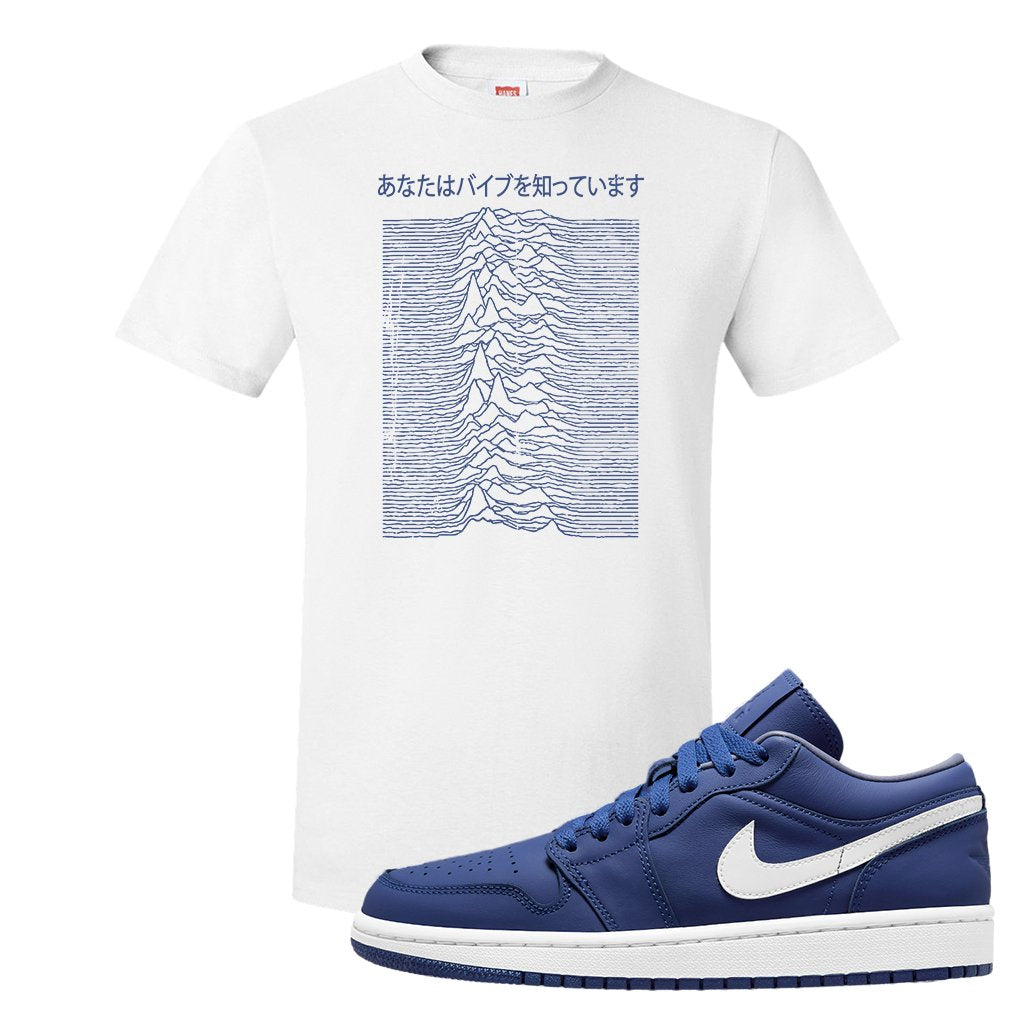 WMNS Dusty Blue Low 1s T Shirt | Vibes Japan, White