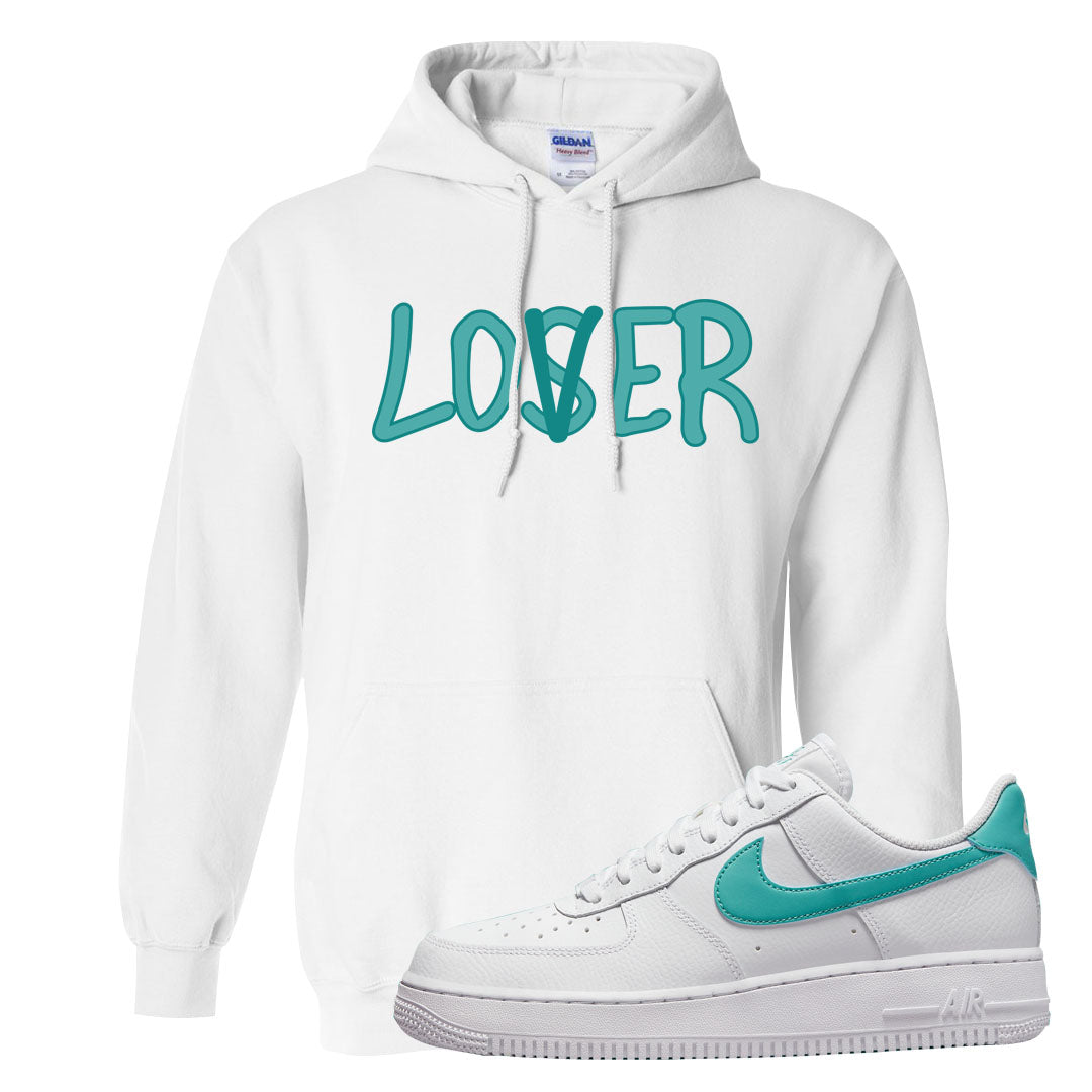 Washed Teal Low 1s Hoodie | Lover, White