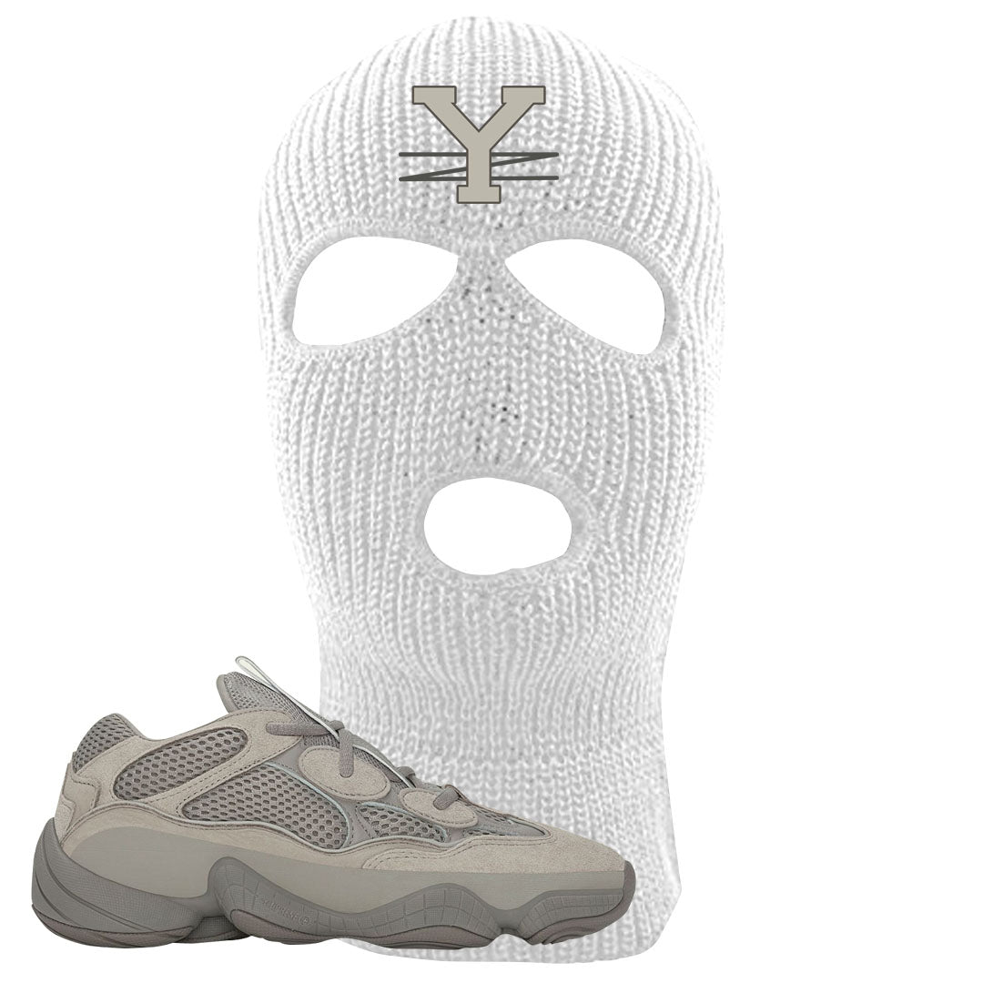 Ash Grey 500s Ski Mask | YZ, White