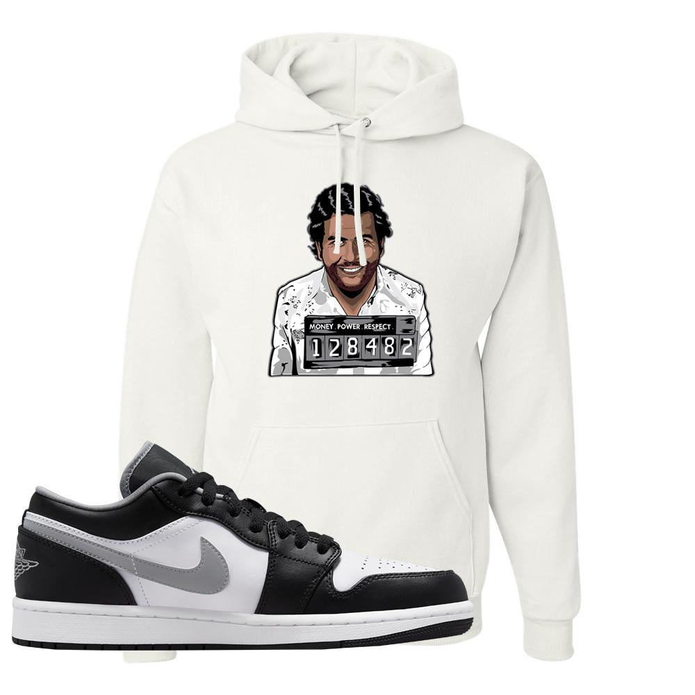 Air Jordan 1 Low Black Medium Grey Hoodie | Escobar Illustration, White