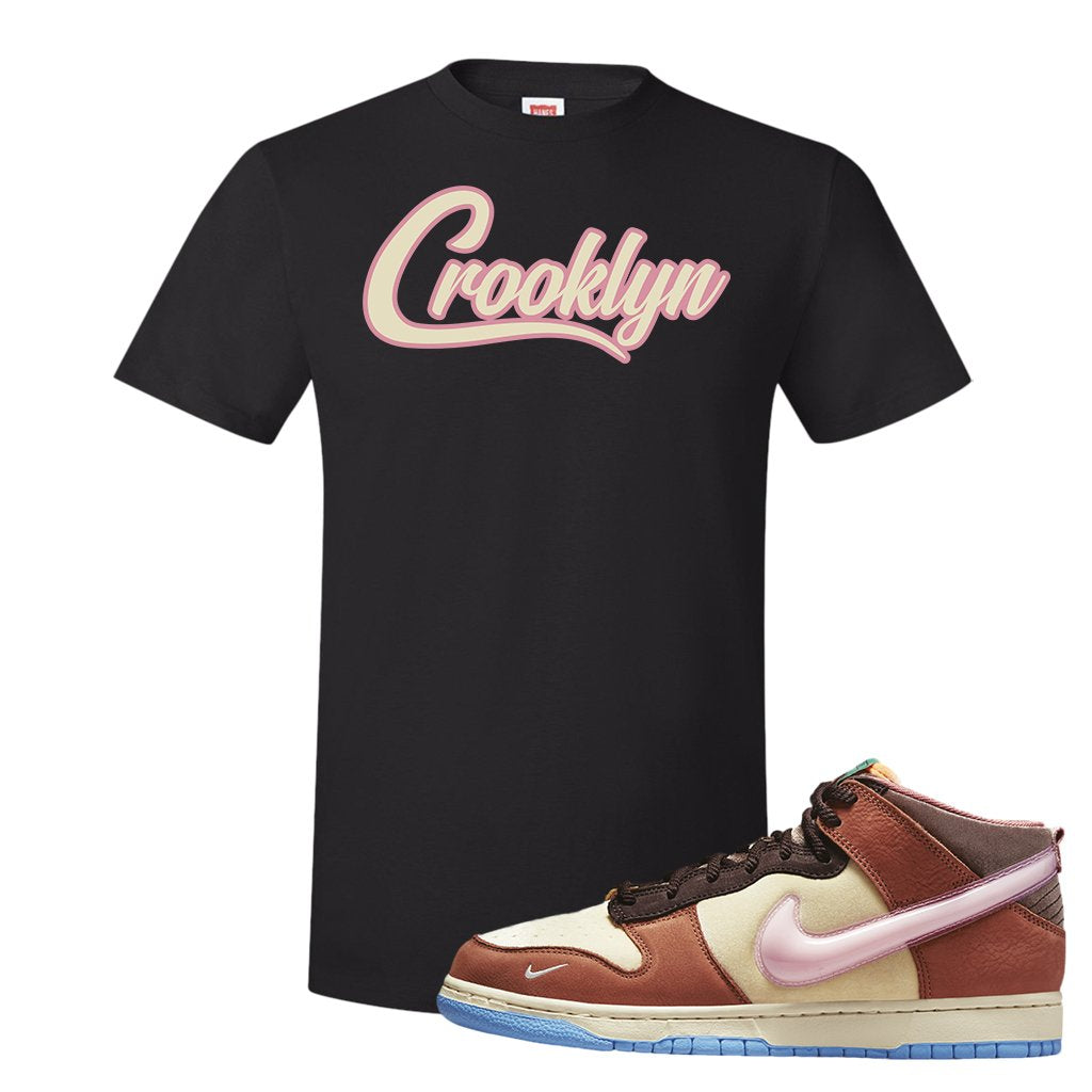 Chocolate Milk Mid Dunks T Shirt | Crooklyn, Black