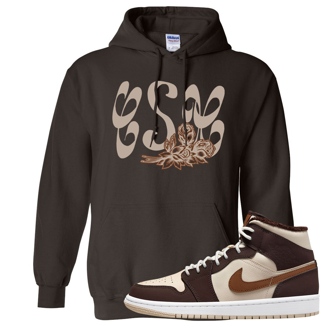 Brown Fleece Mid 1s Hoodie | Certified Sneakerhead, Dark Chocolate