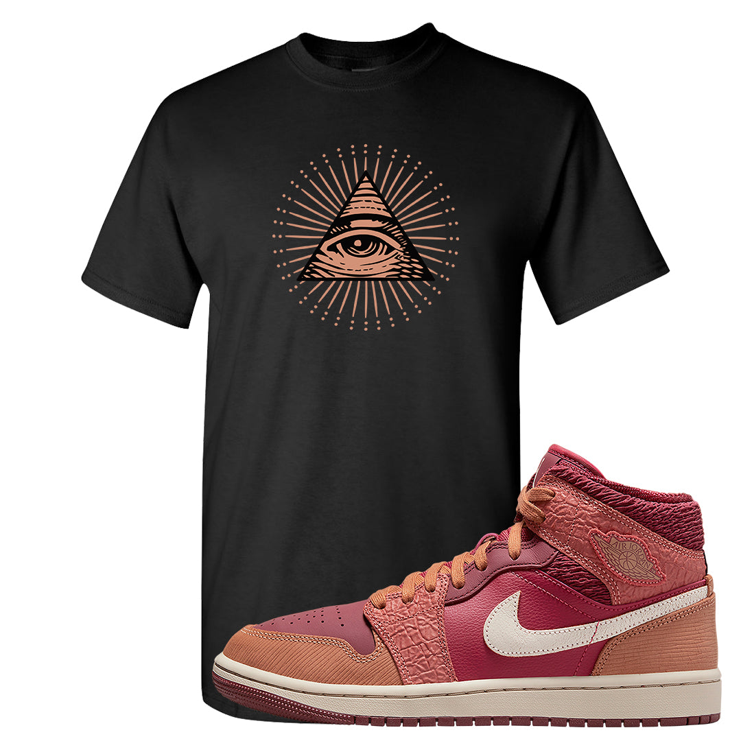 Africa Mid 1s T Shirt | All Seeing Eye, Black