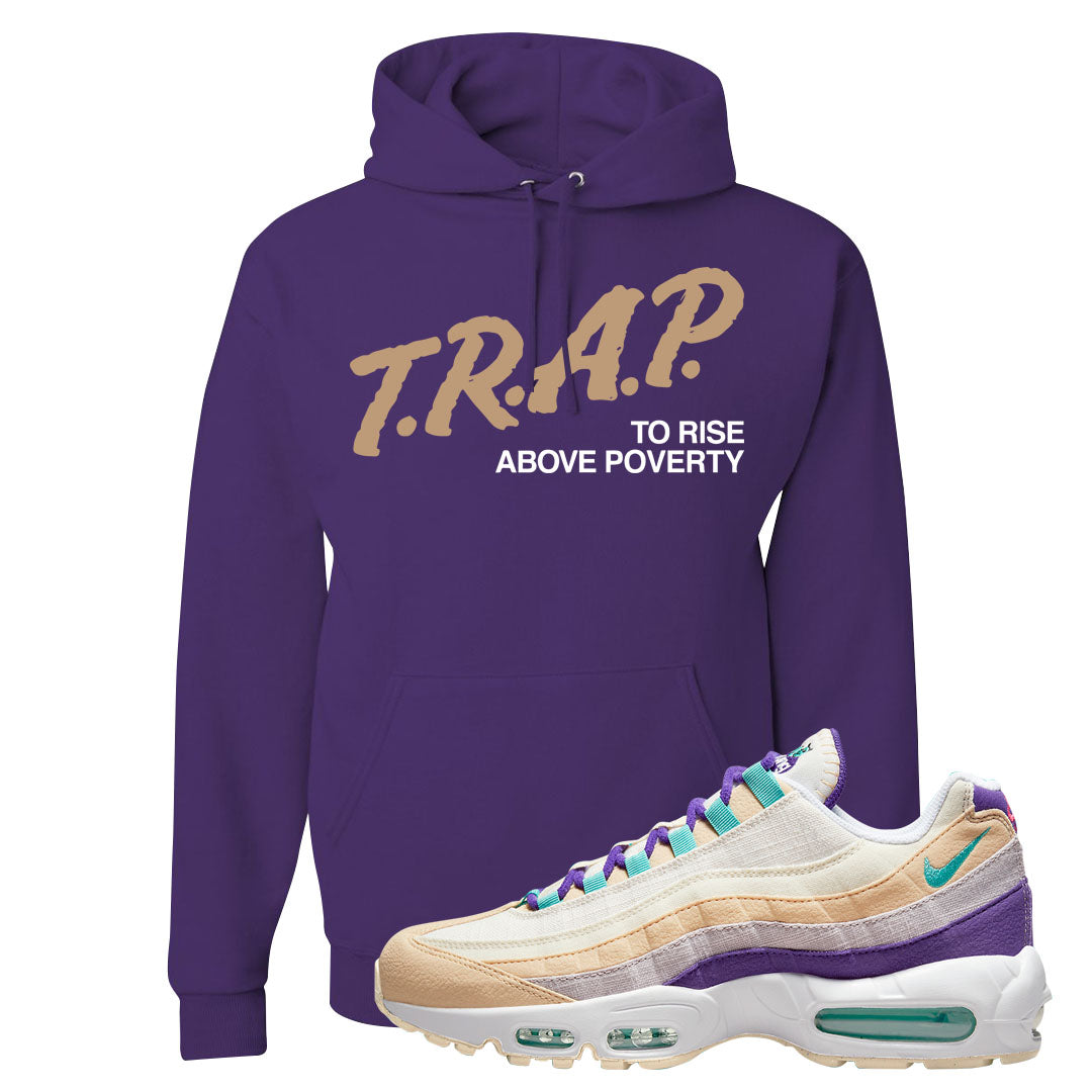 Sprung Natural Purple 95s Hoodie | Trap To Rise Above Poverty, Deep Purple