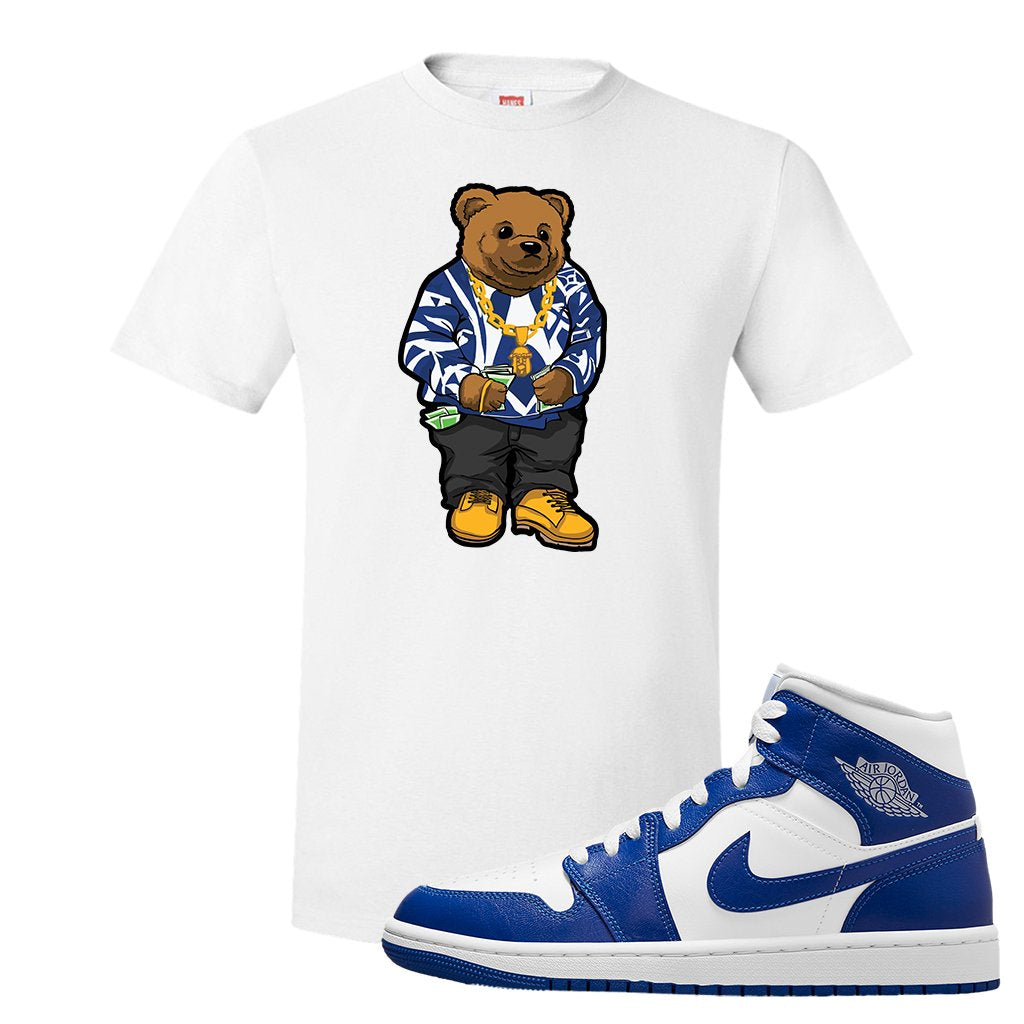 Air Jordan 1 Mid Kentucky Blue T Shirt | Sweater Bear, White