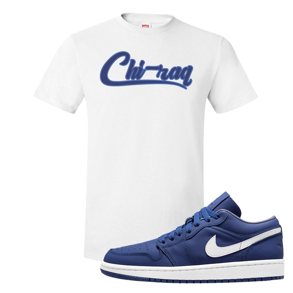 WMNS Dusty Blue Low 1s T Shirt | Chiraq, White