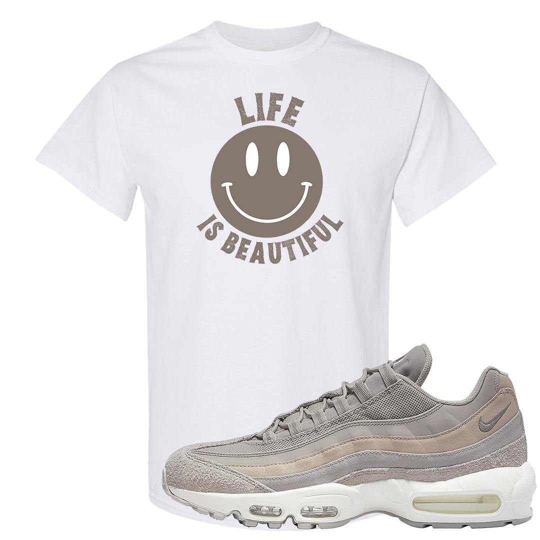 Cobblestone 95s T Shirt | Smile Life Is Beautiful, White