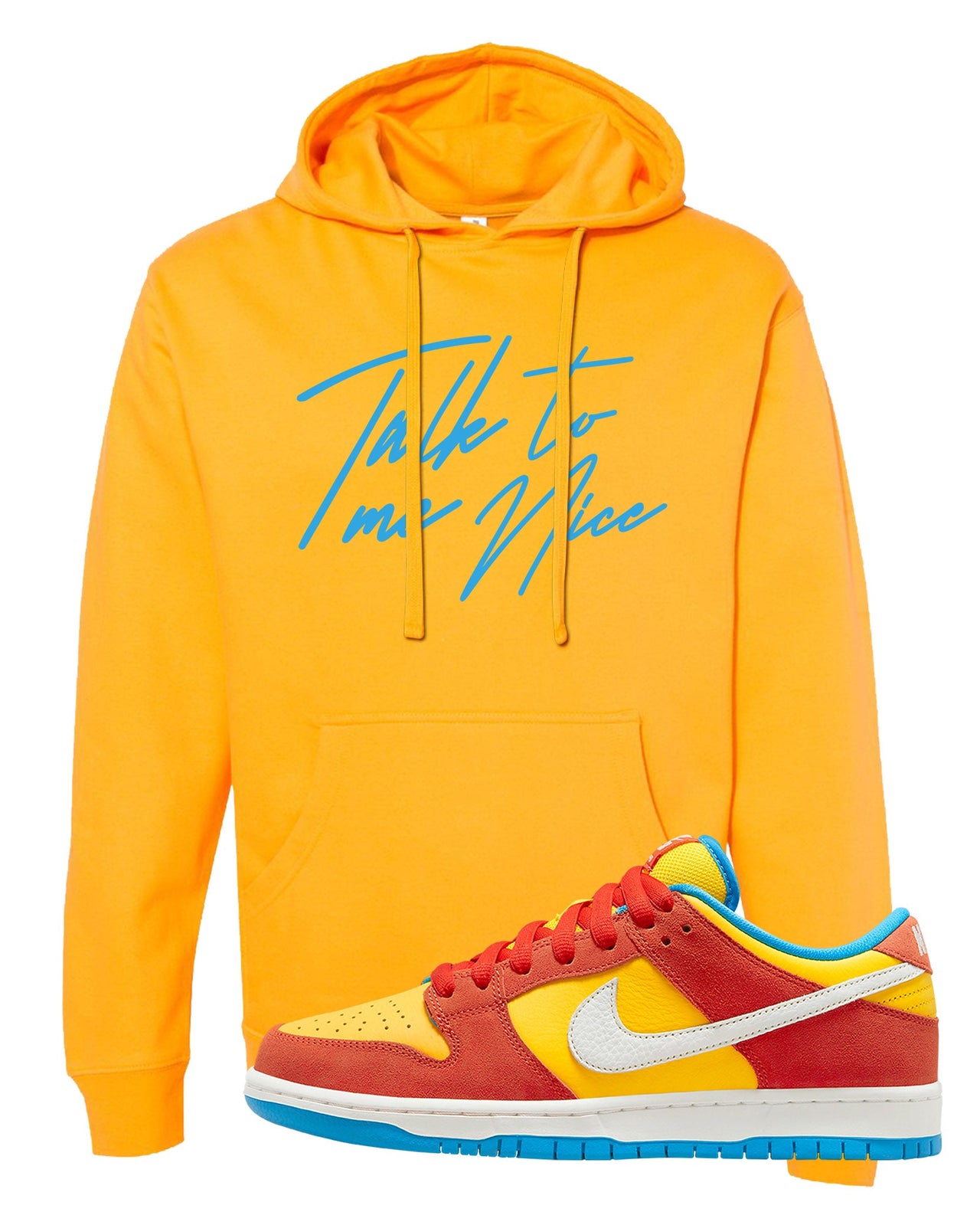 Habanero Red Gold Blue Low Dunks Hoodie | Talk To Me Nice, Gold