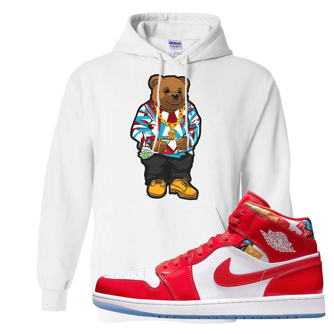 Barcelona Sweater Mid 1s Hoodie | Sweater Bear, White