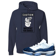Snakeskin Low Blue 11s Hoodie | Caution of Snake, Navy