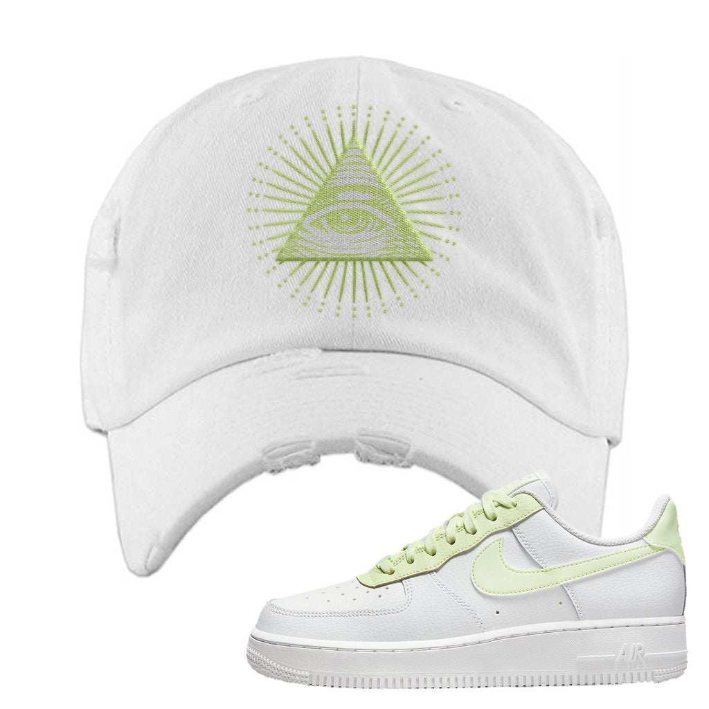 WMNS Color Block Mint 1s Distressed Dad Hat | All Seeing Eye, White