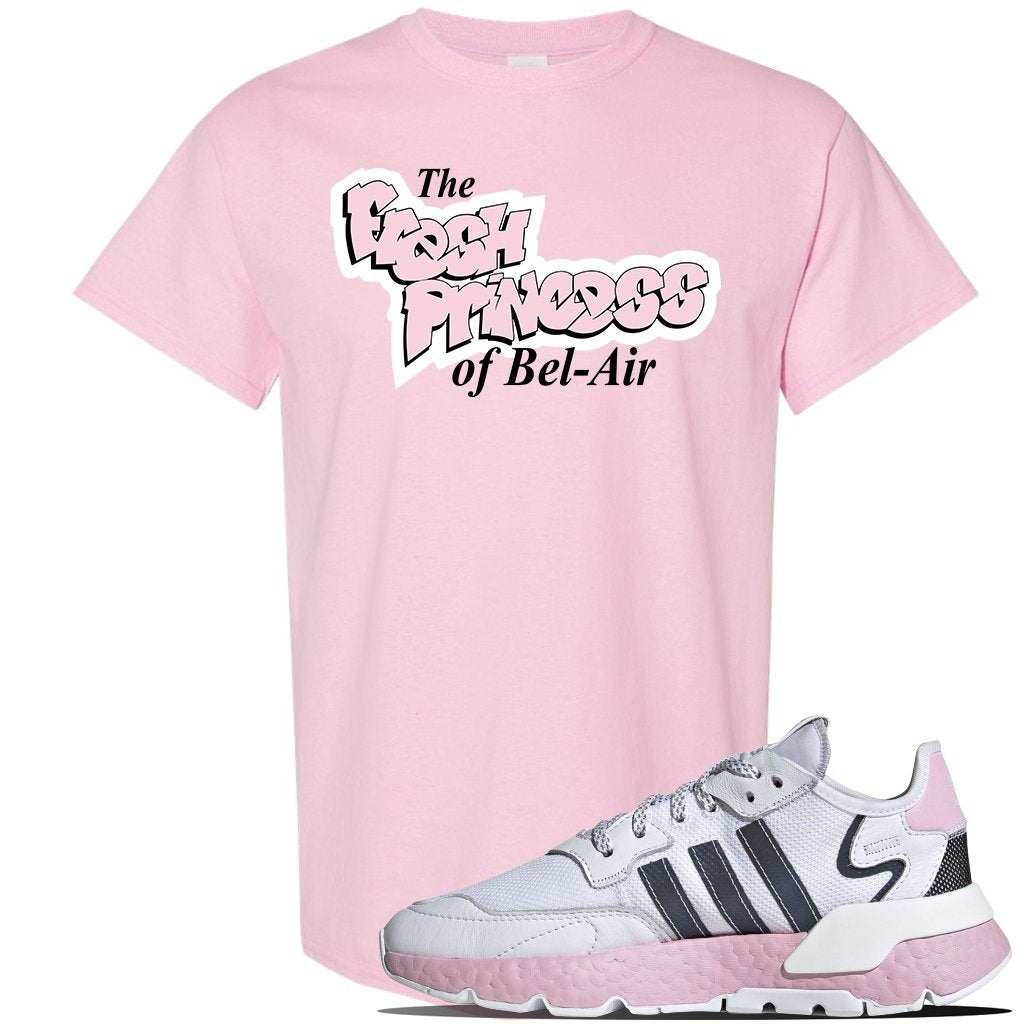 WMNS Nite Jogger Pink Boost Sneaker Light Pink T Shirt | Tees to match Adidas WMNS Nite Jogger Pink Boost Shoes | Fresh Princess Of Bel Air