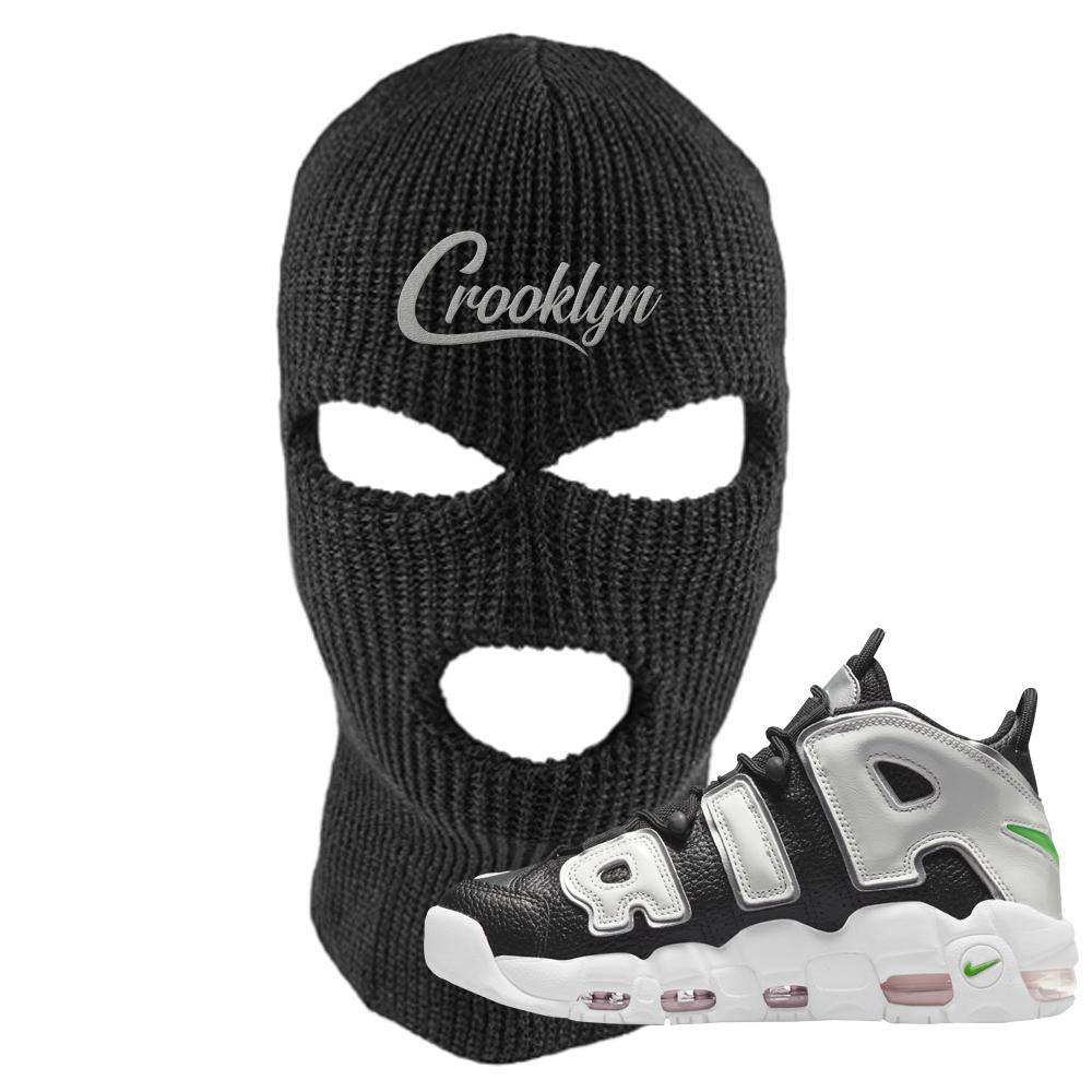 Black Silver Uptempos Ski Mask | Crooklyn, Black
