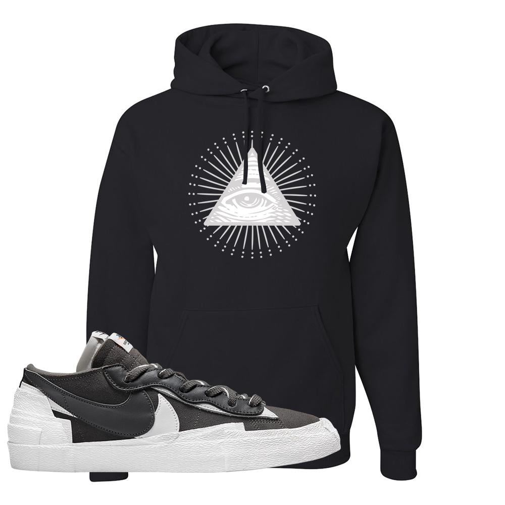 Iron Grey Low Blazers Hoodie | All Seeing Eye, Black