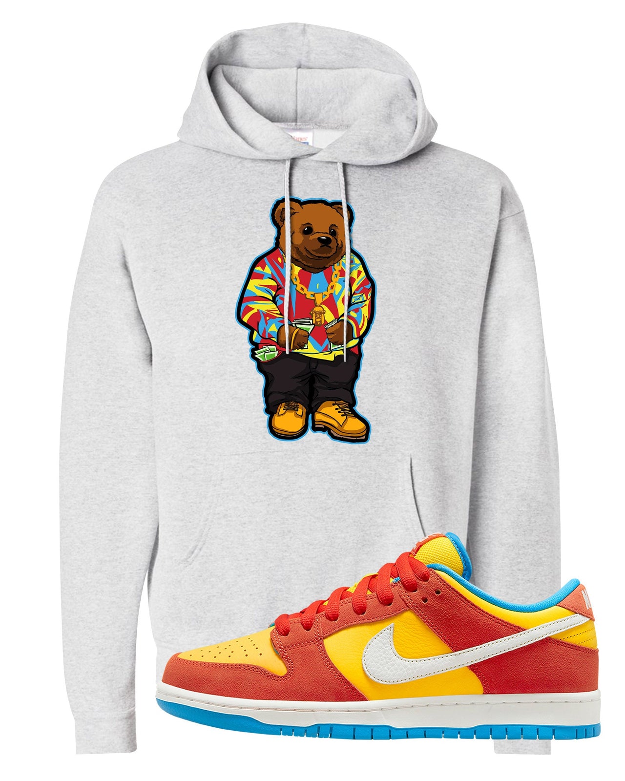 Habanero Red Gold Blue Low Dunks Hoodie | Sweater Bear, Ash