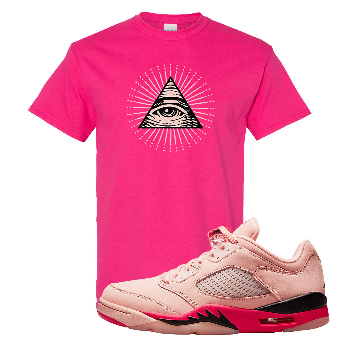 Arctic Pink Low 5s T Shirt | All Seeing Eye, Heliconia