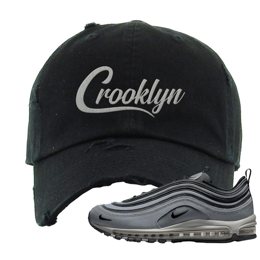 Grayscale 97s Distressed Dad Hat | Crooklyn, Black