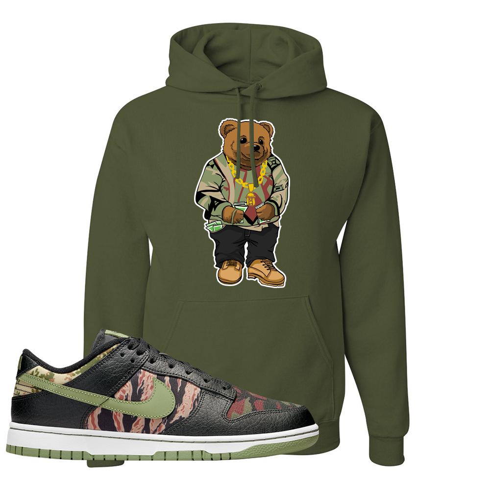 Multi Camo Low Dunks Hoodie | Sweater Bear, Military Green