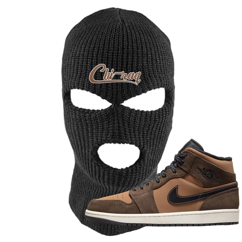 Earthy Brown Mid 1s Ski Mask | Chiraq, Black