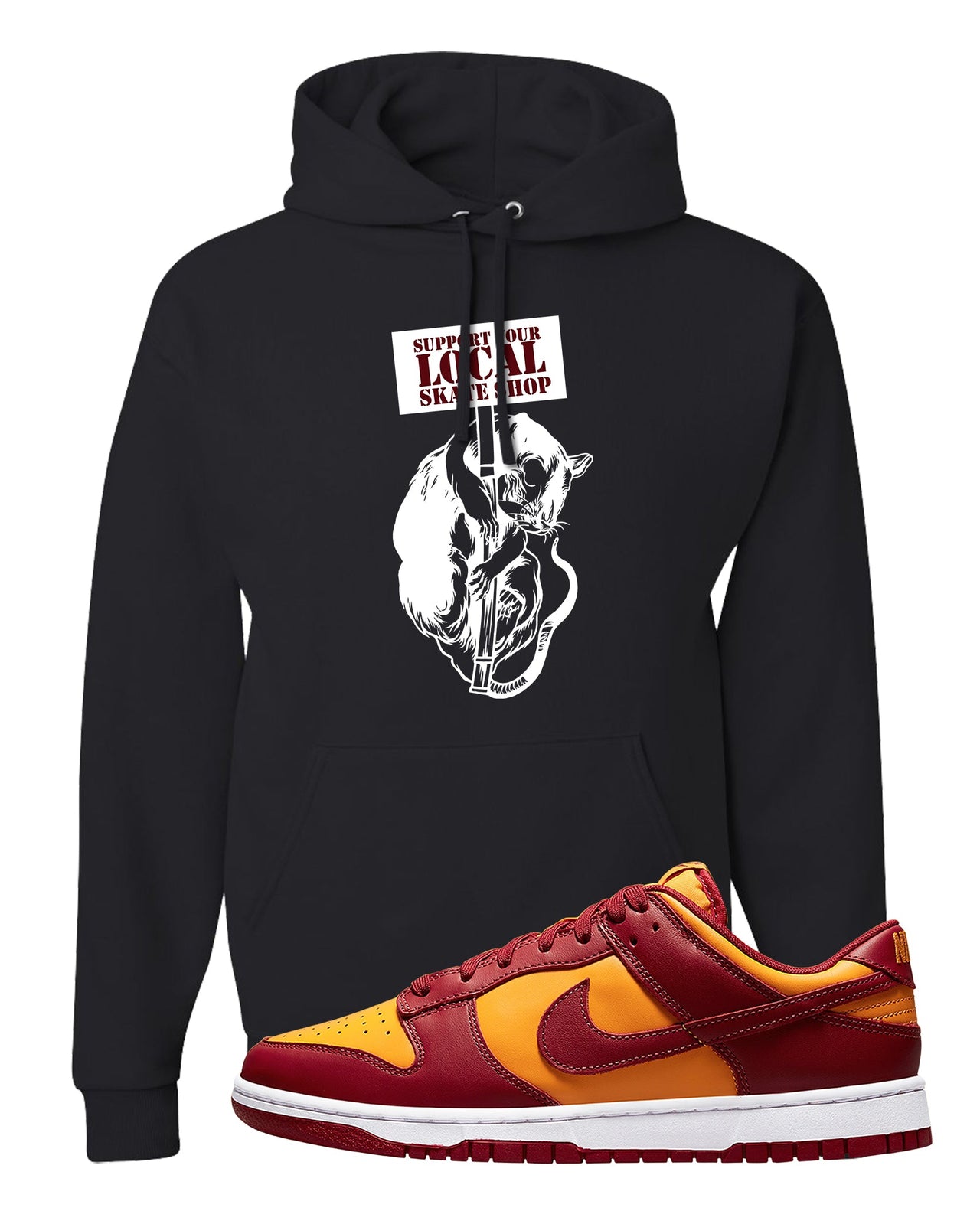 Midas Gold Low Dunks Hoodie | Support Your Local Skate Shop, Black