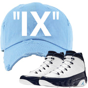 Match your pair of Jordan 9 UNC Blue Pearl All Star sneakers with this Jordan 9 UNC sneaker matching dad hat