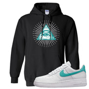 Washed Teal Low 1s Hoodie | All Seeing Eye, Black