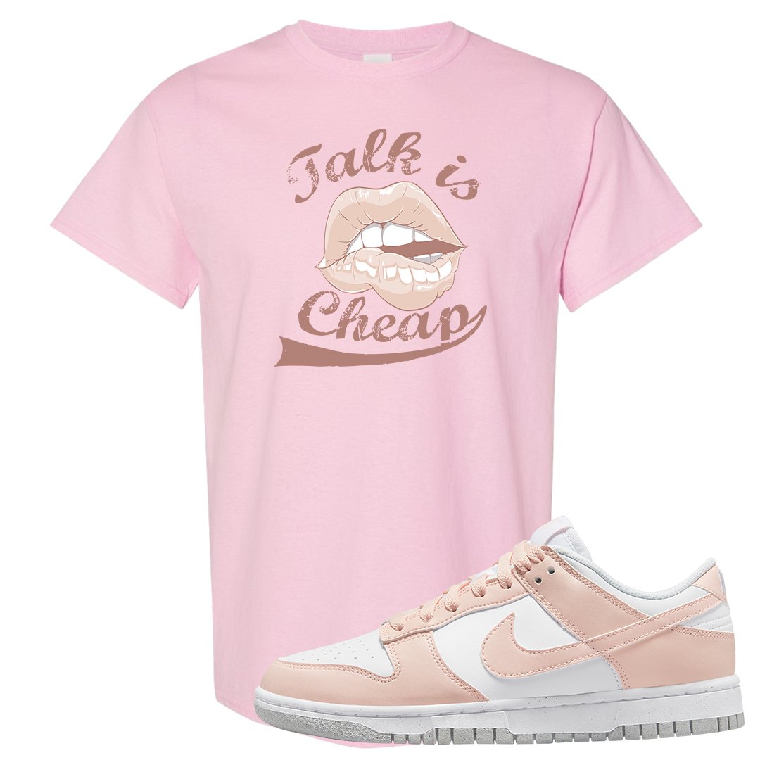 Next Nature Pale Citrus Low Dunks T Shirt | Talk Is Cheap, Light Pink