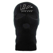 Join Or Die Snake Black 3 Hole Ski Mask