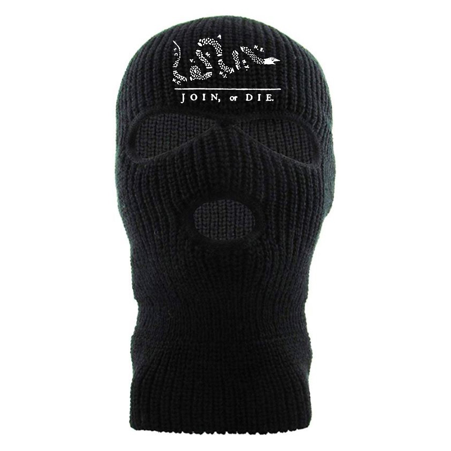 Join Or Die Snake Black 3 Hole Ski Mask