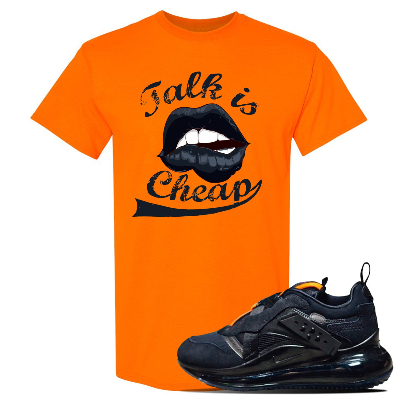 Air Max 720 OBJ Slip Sneaker Safety Orange T Shirt | Tees to match Nike Air Max 720 OBJ Slip Shoes | Talk Is Cheap
