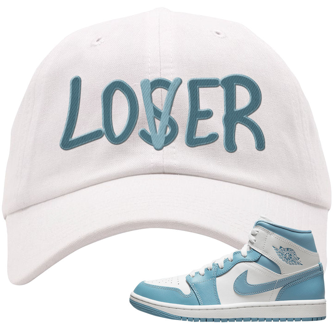 University Blue Mid 1s Dad Hat | Lover, White