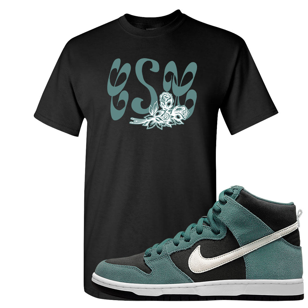 Green Suede High Dunks T Shirt | Certified Sneakerhead, Black