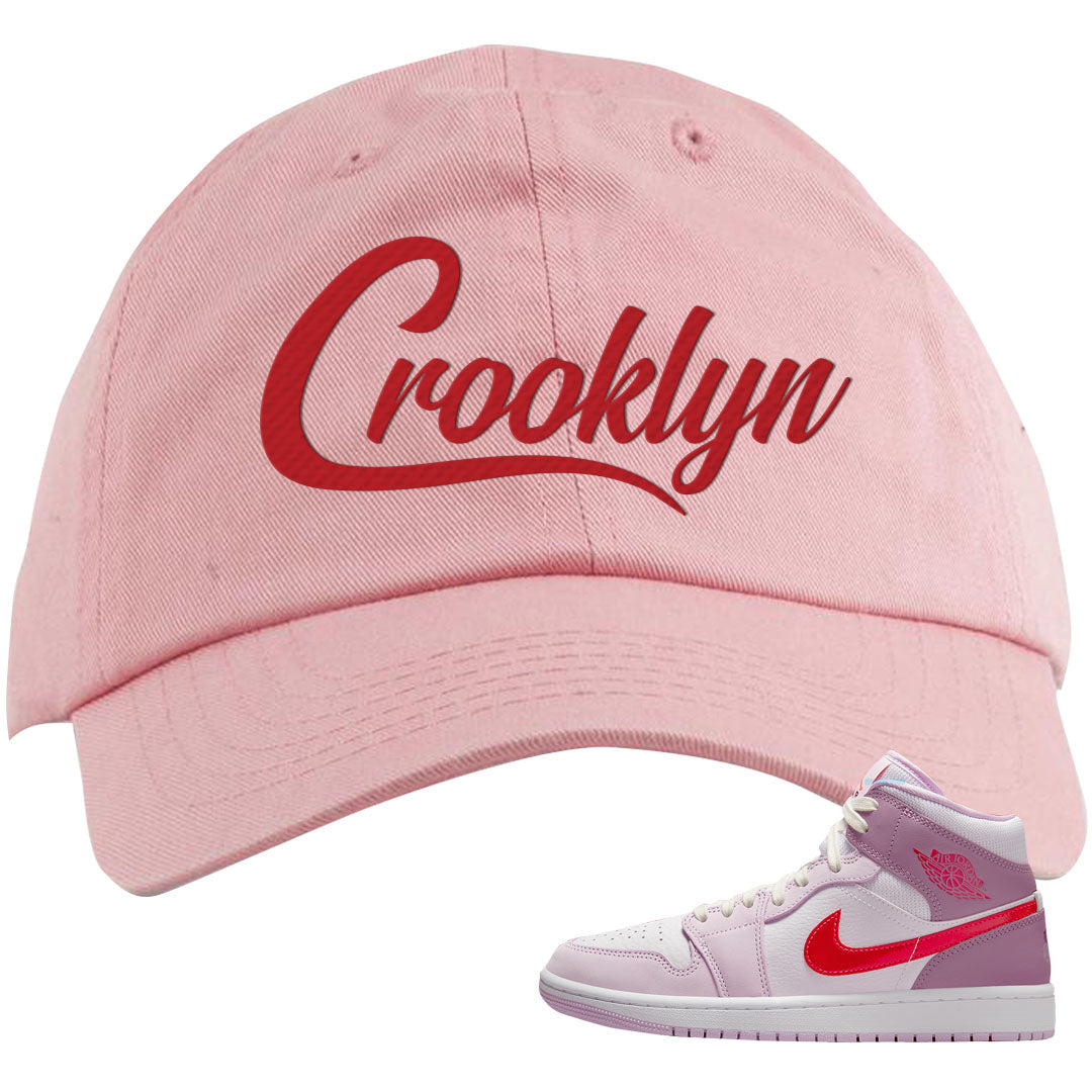 Valentine's Day Mid 1s Dad Hat | Crooklyn, Light Pink