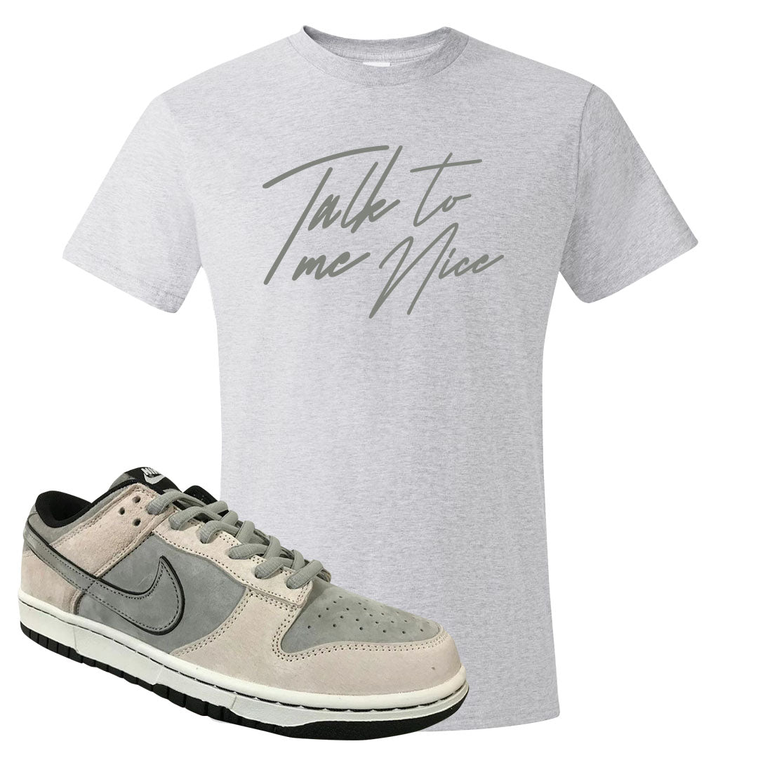 Rocky Earth Low Dunks T Shirt | Talk To Me Nice, Ash