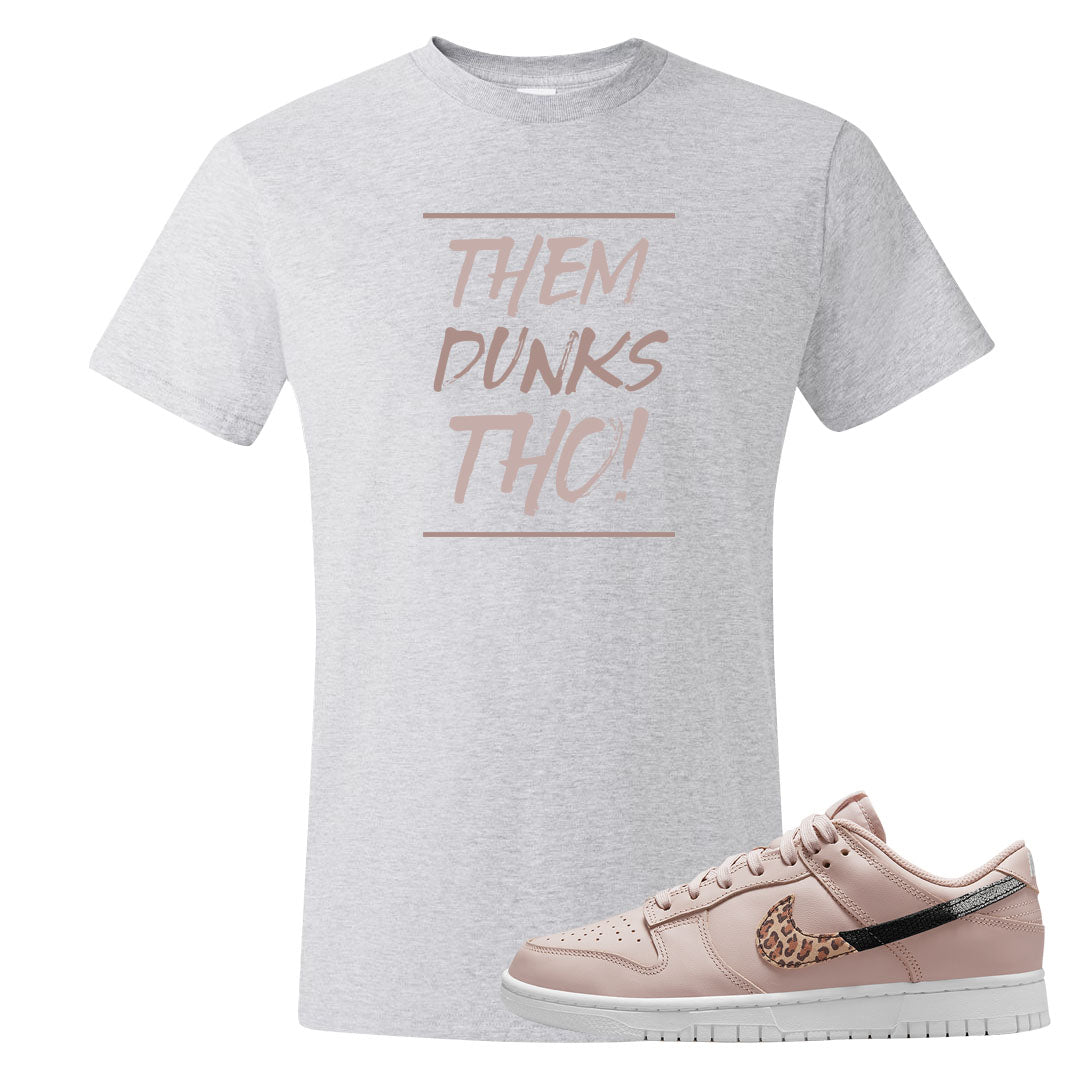 Primal Dusty Pink Leopard Low Dunks T Shirt | Them Dunks Tho, Ash