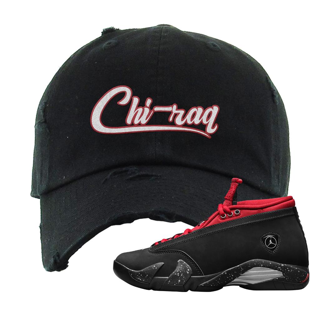 Red Lipstick Low 14s Distressed Dad Hat | Chiraq, Black