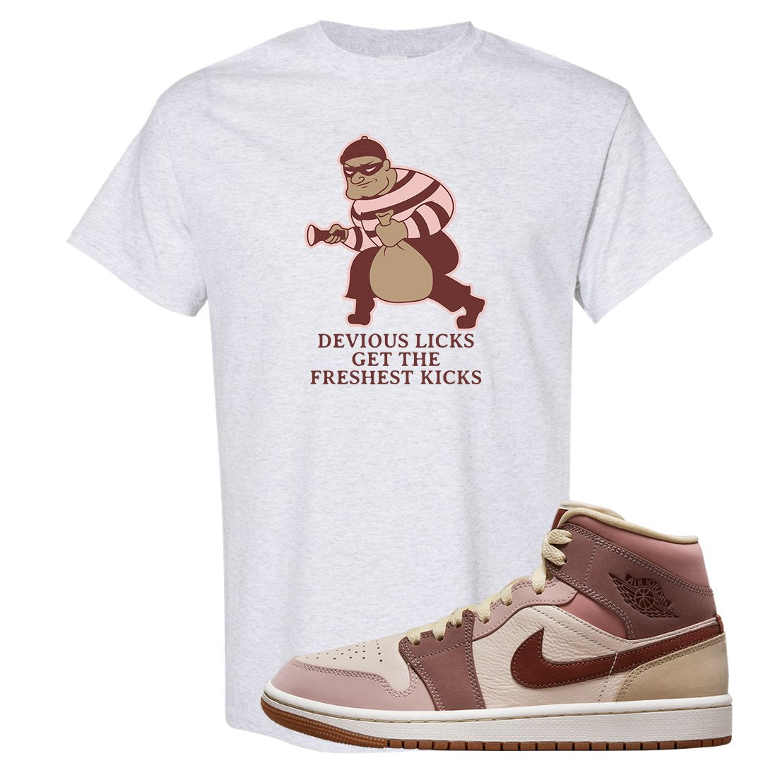 Pink Sand Mauve Mid 1s T Shirt | Devious Licks, Ash