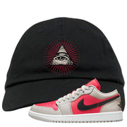 Light Iron Ore Low 1s Dad Hat | All Seeing Eye, Black